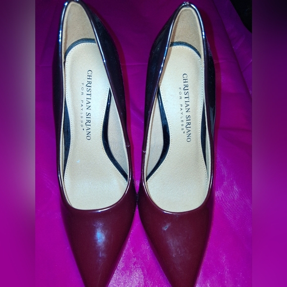Christian Siriano Shoes - Christian Siriano Burgundy and Black Heels